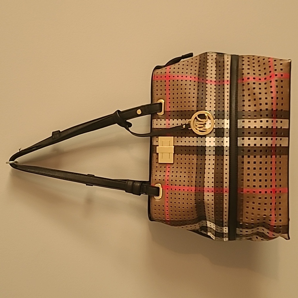 Miss Caprice Plaid Freya- Camel Handbag